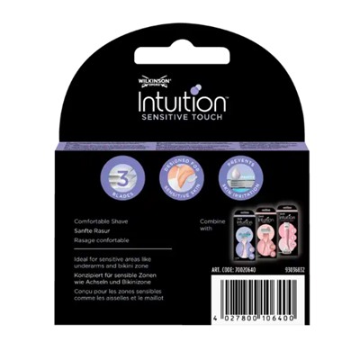 Wilkinson Sword Intuition Sensitive Touch Rasierklingen, 4 шт