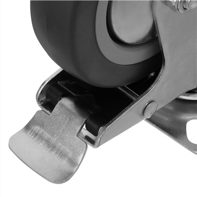 Колесо поворотное с тормозом D 100 мм, крепление  платформенное Сибртех