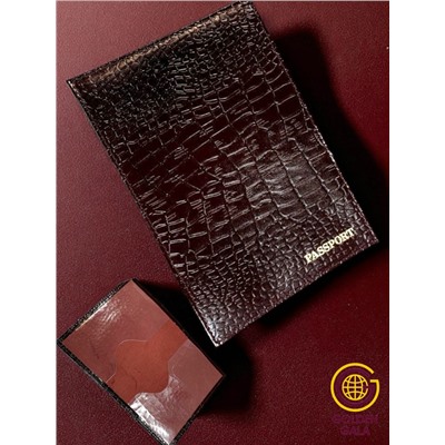 Обложка для паспорта тёмно-бордовая