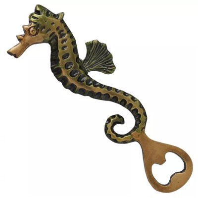 Открывалка Морской конек, Rustic Brown Brass Sea Horse Fish Design Bottle Opener, произв. eCraftIndia