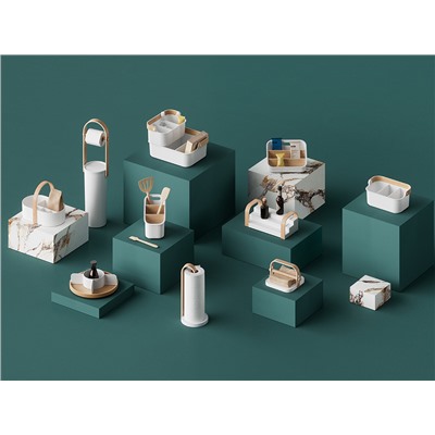 Органайзер для столовых приборов Bellwood, белый/натуральное дерево