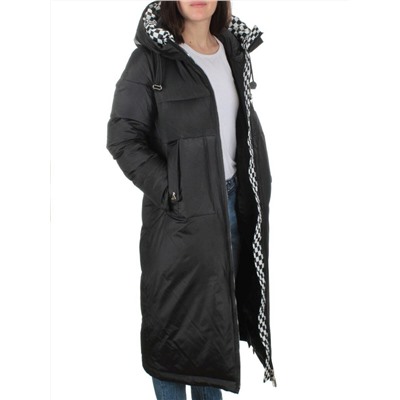 9120 BLACK Пальто зимнее женское (200 гр. холлофайбера)
