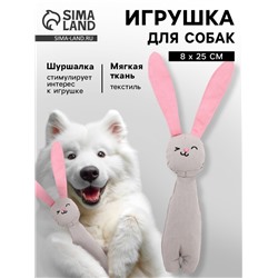 Игрушка для собак с шуршалкой «Зайчик», 8×25 см, серый