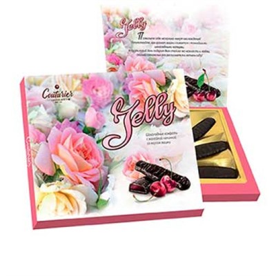 Набор конфет Jelly с начинкой Вишня (Розы) 155г/Шоколадный Кутюрье
