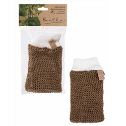 Мочалка "Рукавица", джут, 23х11см