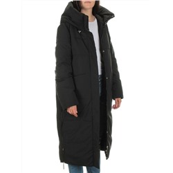 22373 BLACK Пальто зимнее женское облегченное (150 гр. холлофайбера)