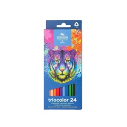 Набор цветных карандашей Koh-I-Noor TRIOCOLOR TIGER 24 цв. трехгран. корп. дерев. карт. уп.