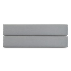 Простыня на резинке из премиального сатина светло-серого цвета из коллекции Essential,  180х200х30 с
