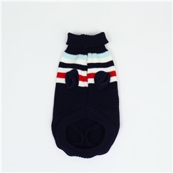 Свитер "Полоски", XS (ДС 17, ОШ 17, ОГ 23-37 см), синий