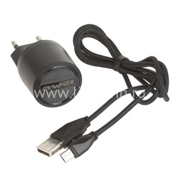 СЗУ Micro USB+2 USB выхода (2100mAh/5V) черный (AWEI C-900)