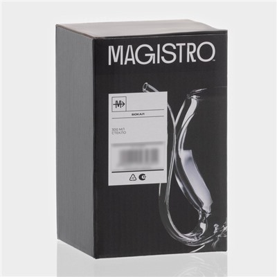 Бокал для вина Magistro «Пантера», 300 мл, стекло, с трубочкой, прозрачный