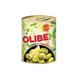«OLIBEN», оливки крупные с лимоном, 290 мл