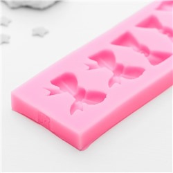 Молд для заливки Доляна «Шесть бантов», силикон, 15×4.5×1.1 см, розовый