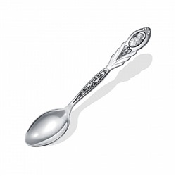 129-010 Ложка из серебра штампованая частично черненая