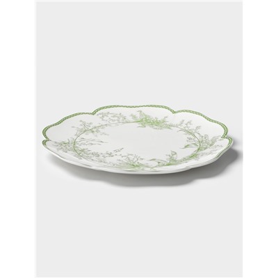 Тарелка обеденная WY Bloomware. d=27 см, фарфор, белая/зелёная