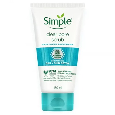 Очищающий скраб для пор (150 мл), Clear Pore Scrub, произв. Simple