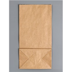 Пакет крафт бумажный, фасовочный, прямоугольное дно, 12×8×24 см, 50 г/м²