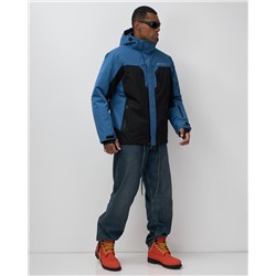 Горнолыжная куртка мужская зимняя черного цвета 7612Ch