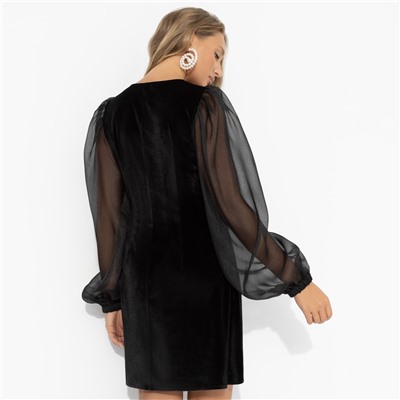 Платье из бархата с драпировкой, Роковая фантазия (полночь)