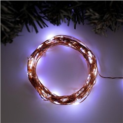 УЦЕНКА Гирлянда «Нить» 10 м роса, IP20, медная нить, 100 LED, свечение белое, 12 В