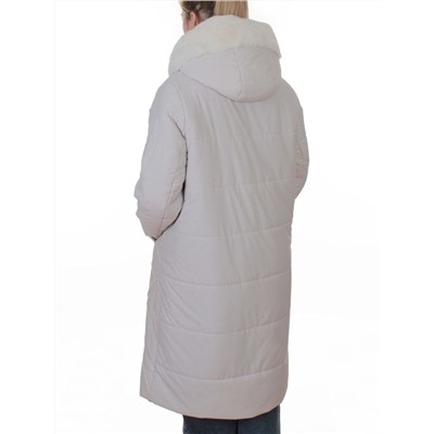 8901 LT. BEIGE Пальто зимнее женское (верблюжья шерсть, 120 гр. холлофайбер)