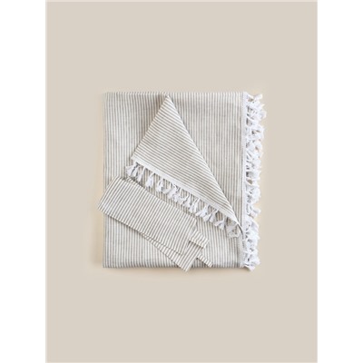 Комплект штор для кухни SL HOME Direction 140×180 см-2 шт., подхваты 2 шт., лён 100%