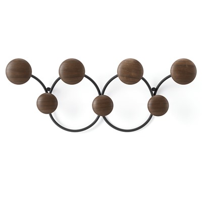 Вешалка настенная Dotsy, черная/орех