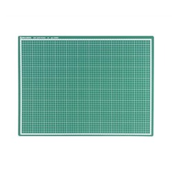 Коврик (мат) для резки BRAUBERG 3-слойный, А2 (600х450мм), двусторонний, толщина 3мм, зеленый,236903