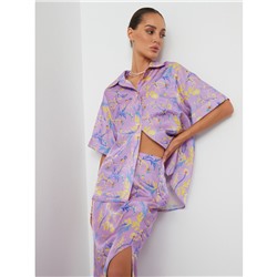 Рубашка oversize с укороченным рукавом