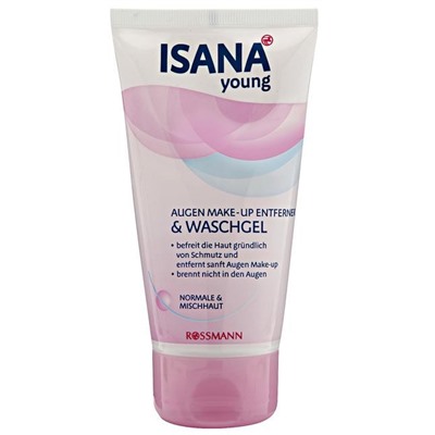 ISANA Augen Make-up Entferner & Waschgel  Гель для умывания и снятия макияжа с глаз для нормальной и комбинированной кожи 150 г