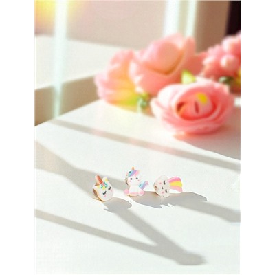 Набор значков (3 шт.) «Единороги» милые, форма МИКС, цветные