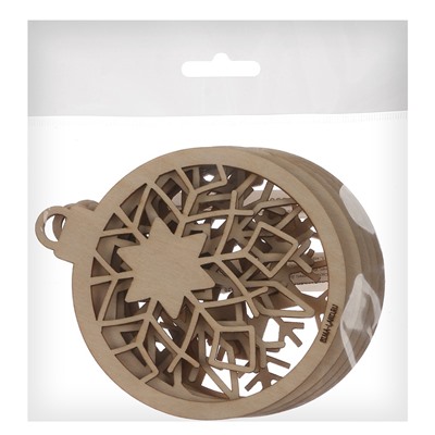 Заготовки для творчества на новый год «Шары со снежинками», 5 шт.