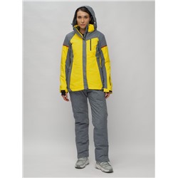 Горнолыжный костюм женский желтого цвета 02272-2J