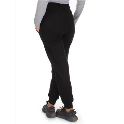Q-02 BLACK Брюки спортивные женские (85% хлопок, 15% полиэстер)