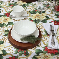 Скатерть новогодняя Доляна «Праздничные украшения» 110×145 см, 100% п/э