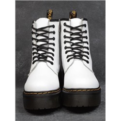 01-B6020-2 WHITE Ботинки демисезонные женские (натуральная кожа)