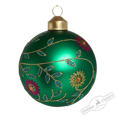 Шар "Поляна сказок" зеленый (стекло) 8 см
