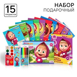 Набор первоклассника, 15 предметов, «Маша и медведь»