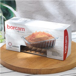 Форма для запекания Paşabahçe Borcam, 1.12 л, жаропрочное стекло, прозрачная
