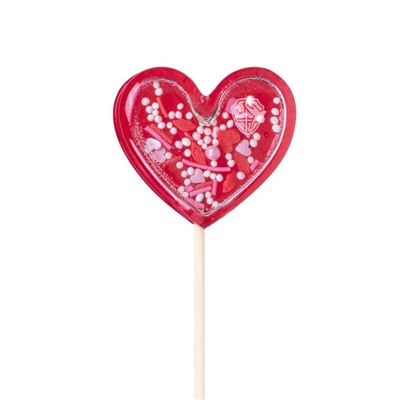 Карамель леденцовая изомальт "Погремушка-Сердце" ш/б 30шт х 30гр (земляника, малина), ср.г. до 01.01.26