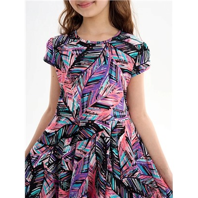 Детское платье "Птичка" / Тропики розовые