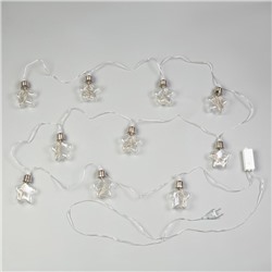 УЦЕНКА НИТЬ ROSA. 3 м, с насад. “Лампочки звездочки” 8 см, IP20, Н.С. LED-80-220V, 8 режимов, БЕЛЫЙ