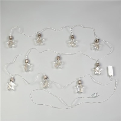 УЦЕНКА НИТЬ ROSA. 3 м, с насад. “Лампочки звездочки” 8 см, IP20, Н.С. LED-80-220V, 8 режимов, БЕЛЫЙ