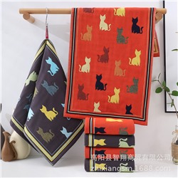 Zhiyang towel four -layer blooming colorful cat gauze cotton cotton noodle tissue soft water absorption face towel factory price wholesale