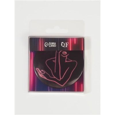 Зеркало карманное «Силуэт», d=7 см, PVC - коробка, чёрное