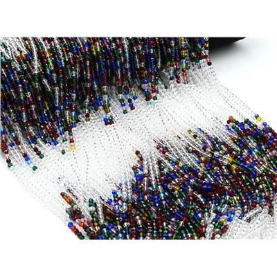 Бусины из шпинели шарик гр.3мм цв.хрусталь, ассорти, 37см, 126 бусин