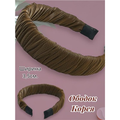 Ободок для волос текстильная кожа ОБ33 6 штук