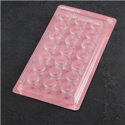 Форма для конфет и шоколада KONFINETTA «Конфетти», пластик, 27.5×13.5 см, 21 ячейка, прозрачная