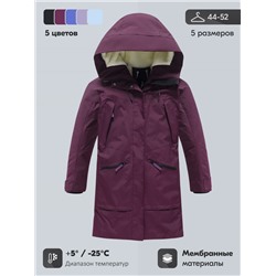 Парка зимняя женская с капюшоном бордового цвета 9538-1Bo