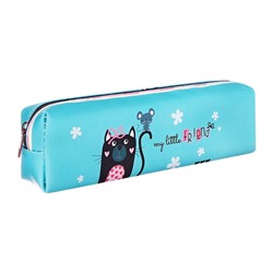 Пенал школьный «Котик», на молнии, МИКС